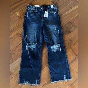 Judy Blue Dark Destroyed crop flares